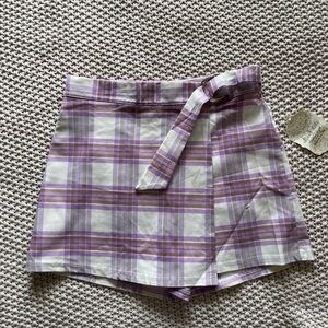Altar’d State Purple Plaid Skort Size Small
